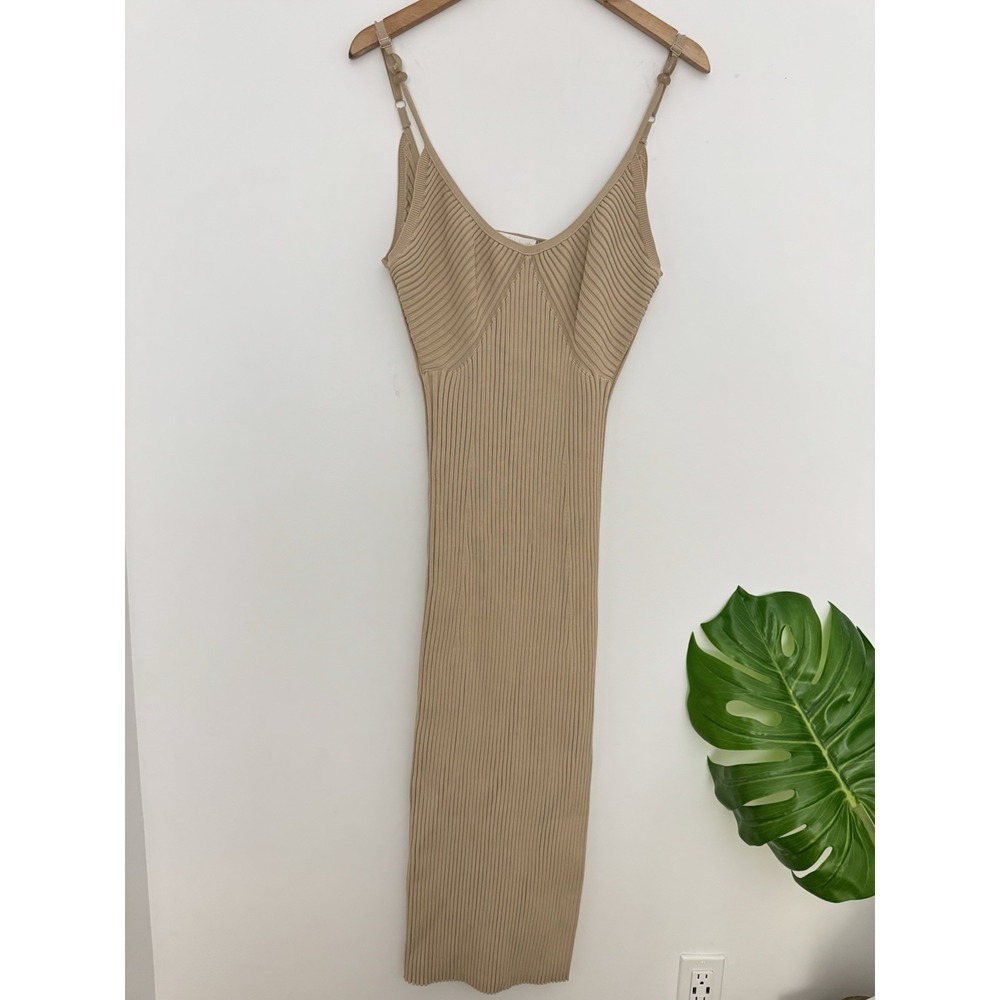 House of Harlow 1960 Scoop neck MIDI Bodycon dress Ribbed Large